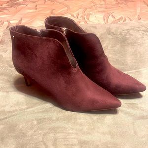 Dark brown suede ankle boots